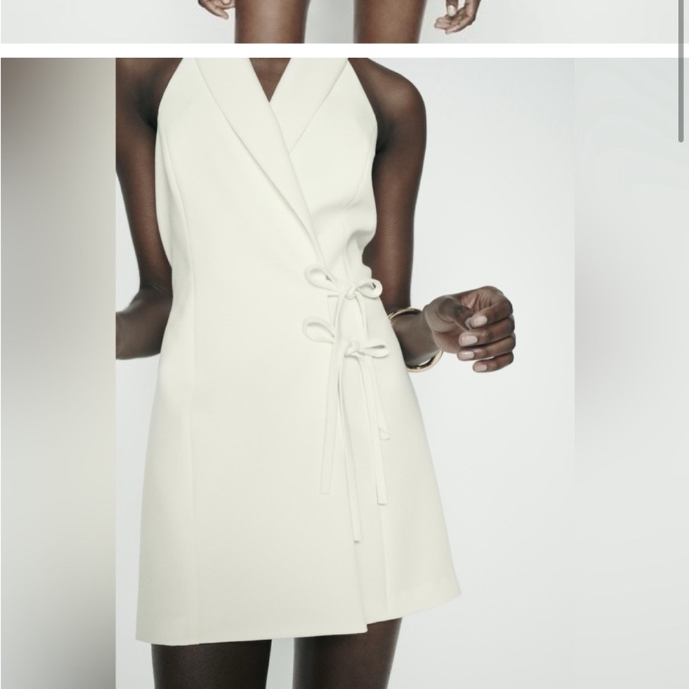Zara White Bow Jumpsuit - Picture 9 of 12